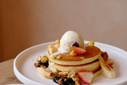 Pancakes with Whipped Cream and Fruit