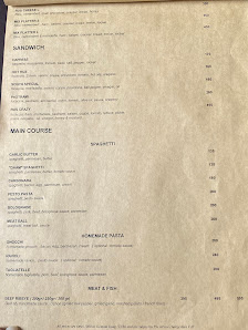 A menu from a venue in Thao Dien, Saigon showing various food items and their prices.