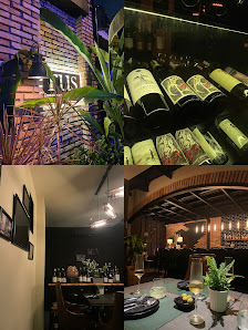 The image is a collage of four different interior shots from what appears to be an upscale restaurant or bar in Thao Dien, Saigon. The first shot show