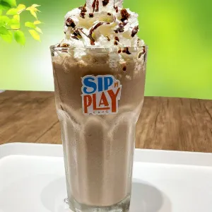 Chocolate Ice Blended at Sip N Play [Board & Video Games Bar]