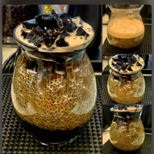 Winter Melon Grass Jelly with Chia Seeds at SIPSY