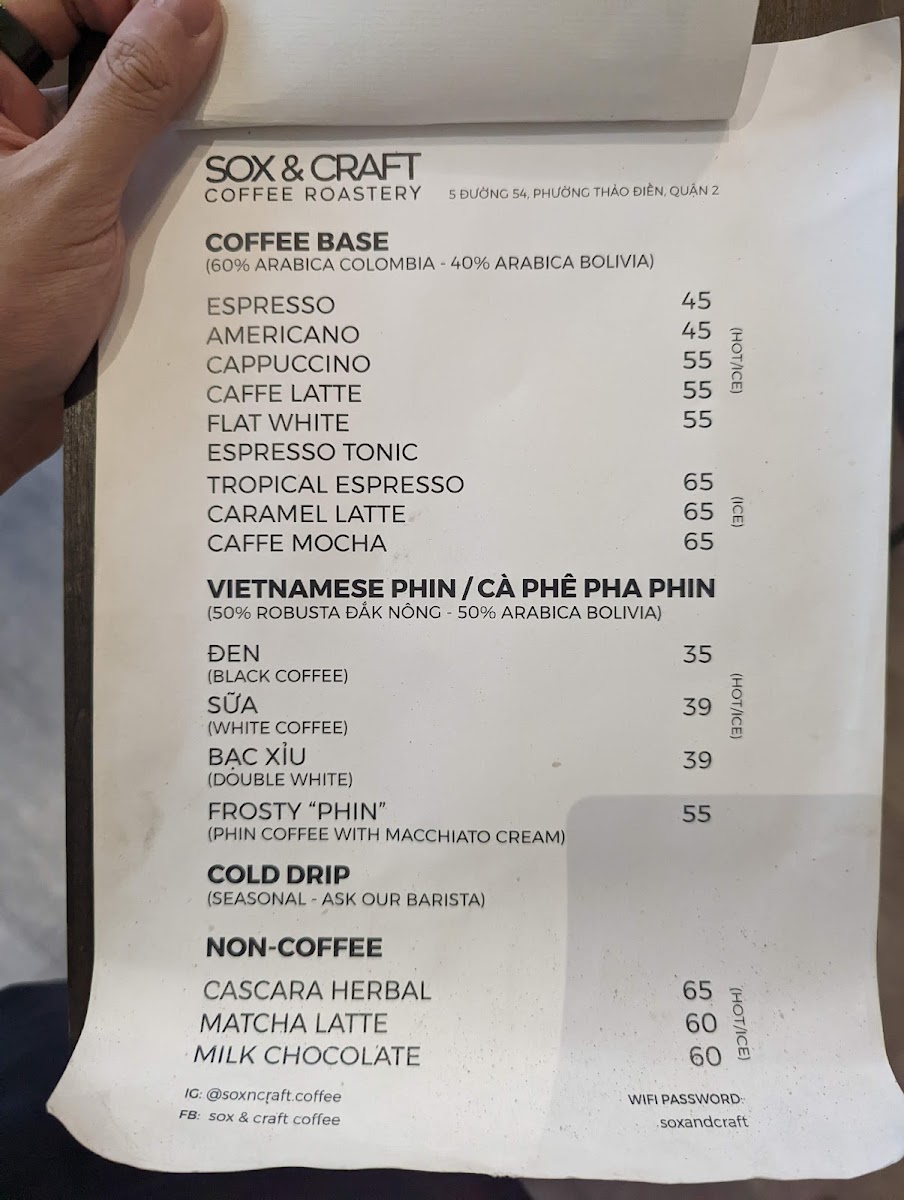 Sox & Craft Coffee Roastery Cafe in Ho Chi Minh City - exterior