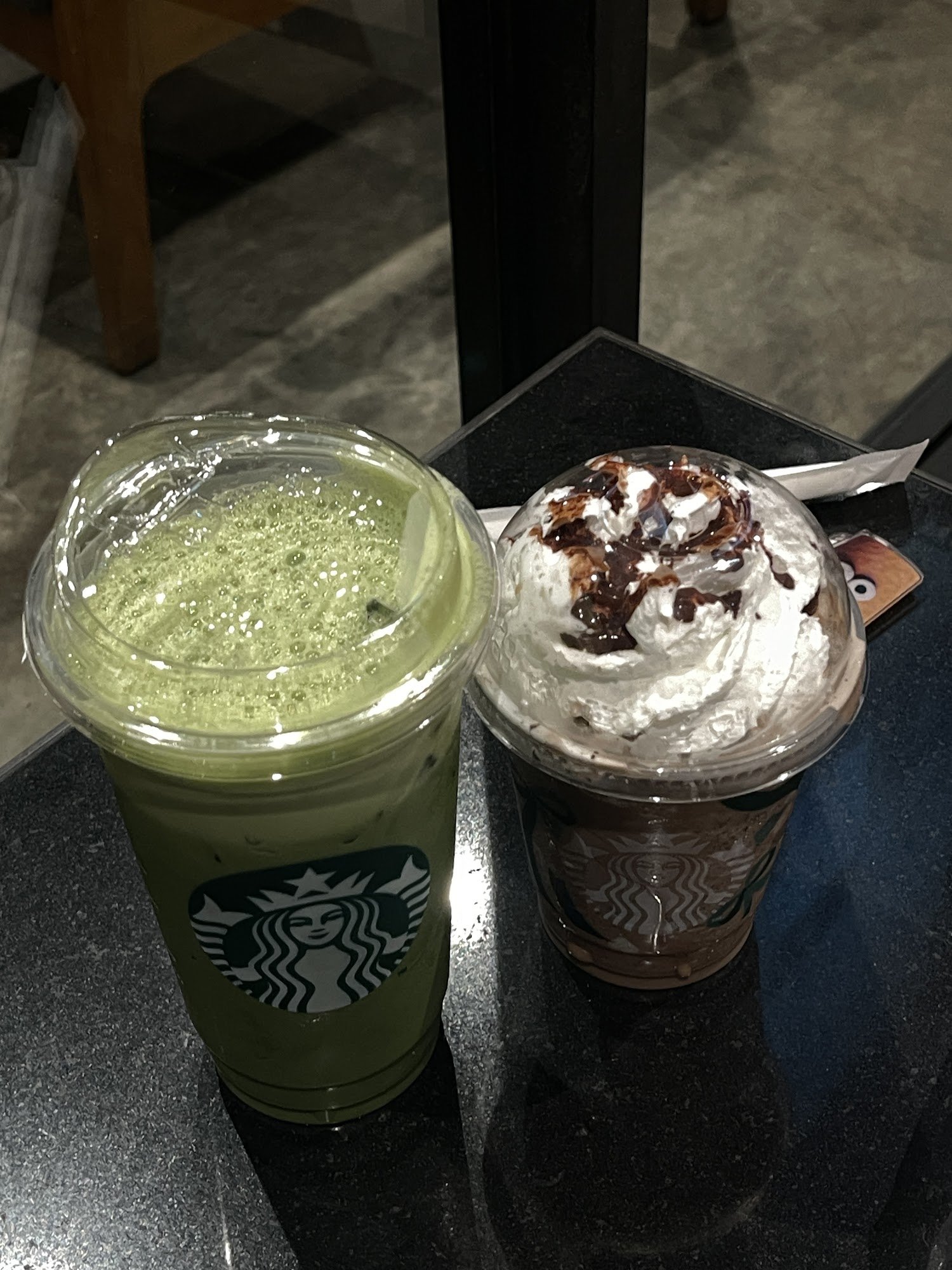 Starbucks Matcha Latte & Chocolate Frappuccino