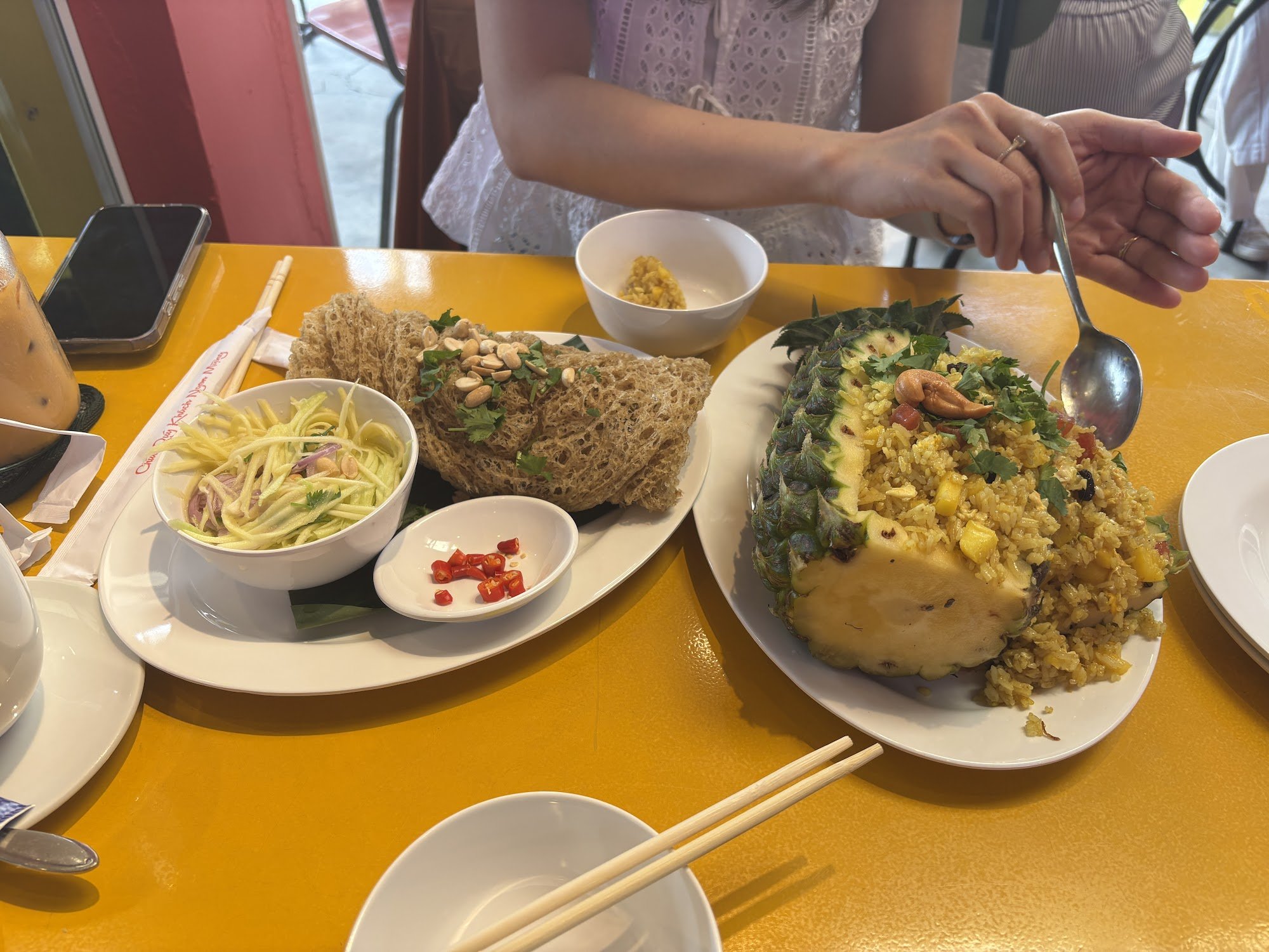Mixed dishes on a table