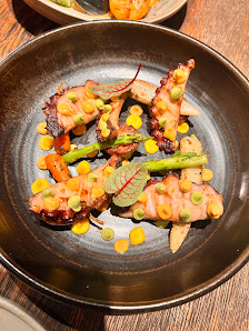 Grilled Seafood and Asparagus Platter