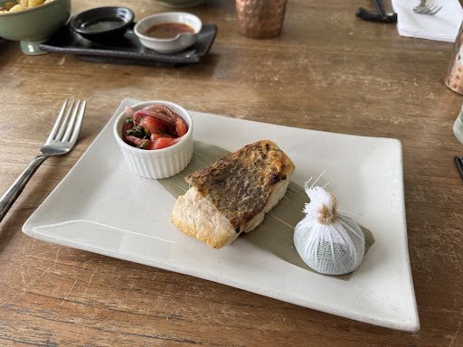 Fish Dish with Cherry Tomatoes and Garlic