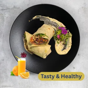 Chicken Shawarma Wrap With Orange Juice