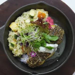 Mediterranean-Style Sea Bass With Lemon, Garlic & Herbs at THE LOOP