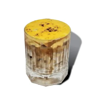 Vietnamese white coffee with grilled egg