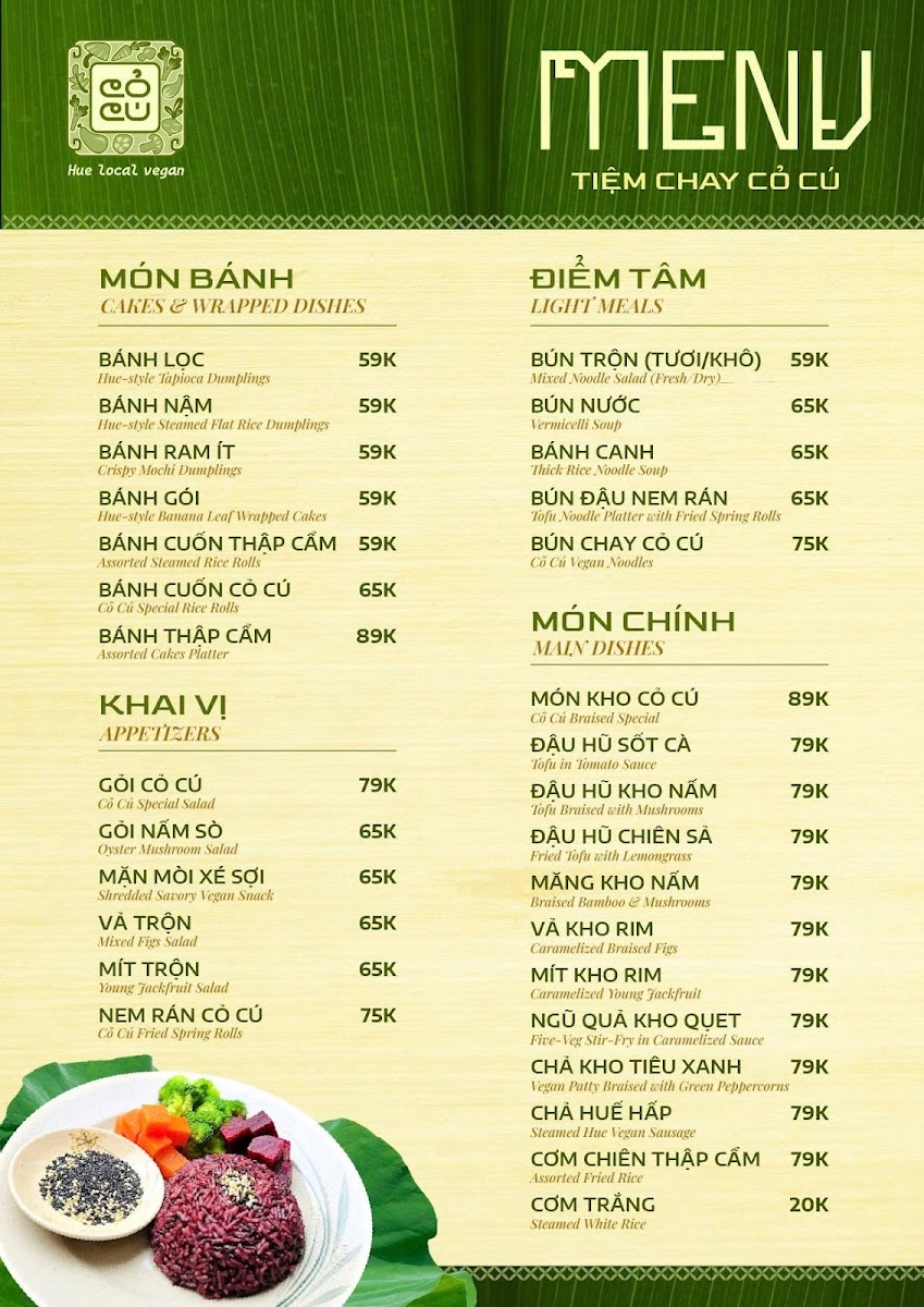 Tiệm Chay Co Cu - Hue Local vegan in Thao Dien