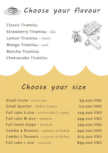 A menu from a venue in Thao Dien, Saigon, featuring a selection of truffle-based desserts with flavor options (Classic Truffle, Strawberry Truffle, Ma