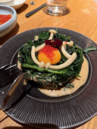 Leaf Nest with Egg and Garnish